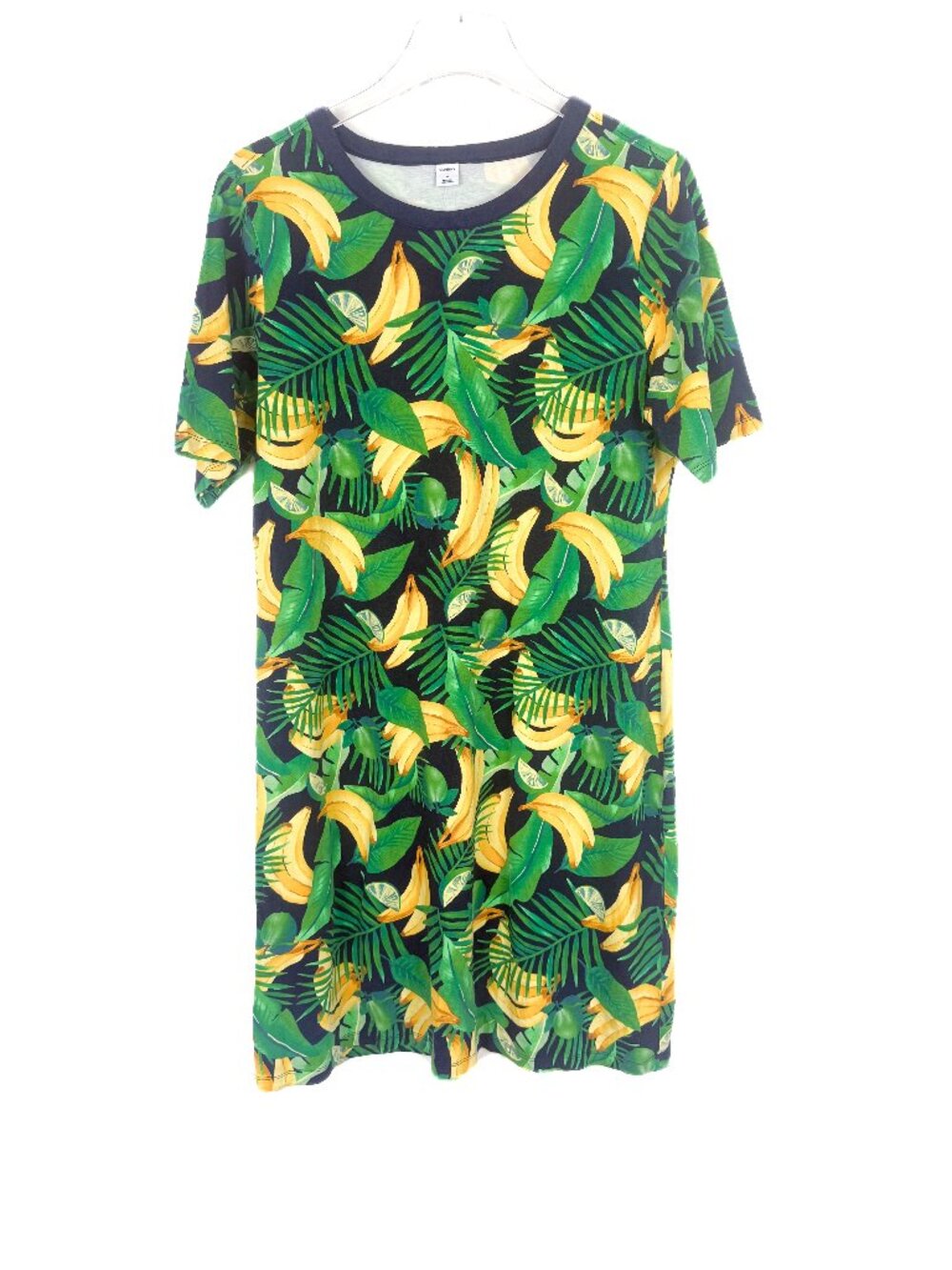 NWT Old Navy Tropical Banana Palm Leaf Print T-Shirt Dress Short Sleeve Size XL - Picture 2 of 10